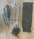 wo051 - large lot East German NVA tent pole and pegs kit set in Strichtarn bag