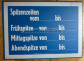 po020 - East German plaque sign - shop or restaurant opening hours