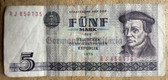 od085 - East German 5 Marks issued banknote from 1975 - legal tender - ciculated