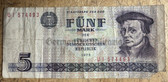 od088 - East German 5 Marks issued banknote from 1975 - legal tender - ciculated