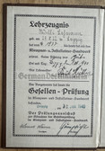 ac214 - c1940 German Vocational qualification cert booklet - a plumber from Leipzig