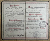 ac215 - c1908 German Vocational qualification cert booklet - a joiner from Mutzschen near Leipzig