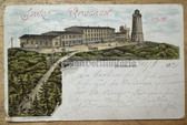 jm059 - c1898 German postcard Gruss vom Brocken summit in the Harz Mountains