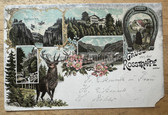 jm062 - Gruss von der Rosstrappe Harz Mountains - c1899 German postcard
