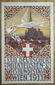 jm063 - c1911 German philately congress in Vienna postcard