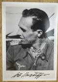 jm098 - original autograph on photo - Major Erich Rudorffer – Jagdgeschwader 2 & 54 (Knights Cross with Swords, 224 Victories!)
