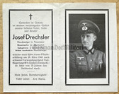 mp009 - 3 - German WW2 death card - March 1945 kia by strafing aircraft in Giessen - Stabsgefreiter Artillery - Josef Drechsler