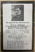 dc005 - German WW2 death card - Iron Cross 2nd class + wounded badge + infantry assault badge IAB - kia September 1943 Russia - Gefreiter Grenadiere Infantry Franz Hofinger