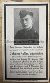 dc006 - German WW2 death card - kia August 1942 Kissljakoff Russia - Obergefreiter Artillery Johann Koller