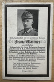 dc012 - German WW2 death card - kia March 1944 Eastern Front - Iron Cross 2nd Class + Wounded Badge + Infantry Assault Badge IAB + Eastern Front Medal - Stabsgefreiter Infantry Franz Blattner