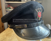 wo248 - c1950s/60s Dutch Netherlands Fire Service uniform visor hat