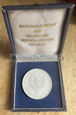 ac263 - c1960's Meissen Porcelain cased East German Nationale Front presentation medal
