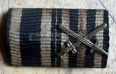 ac273 - original German WW1 medal ribbon bar - Iron Cross & Hindenburg Cross with Swords
