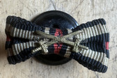 ac274 - original German WW1 medal ribbon buttonhole device - Iron Cross & Hindenburg Cross with Swords