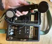 wo402 - c1982 dated East German FF62M military field phone with carry strap