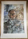 po013 - original large DDR Grenztruppen poster print - Senior Berlin Border Guards officer with Fernsehturm