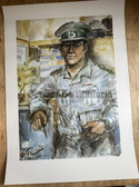 po024 - original large DDR Grenztruppen poster print - border guards Spiess in uniform