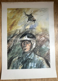 po030 - original large DDR Grenztruppen poster print - border guards Grenzflieger helicopter pilot