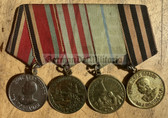 jm142 - Soviet WW2 Veteran Medal bar - includes Victory over Germany, Defence of Moscow, Defence of Leningrad and more