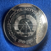 ac332- East German LDPD political party - table medal in fitted case