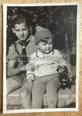 ac366 - HJ Boy Pimpfe with little brother and toy photo