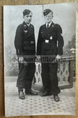 ac387 - 2x Panzer men studio portrait photo with PAB Panzer Assault Badge