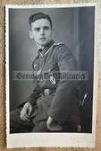 ac388 - Wehrmacht Heer NCO studio portrait photo with IAB Infantry Assault Badge & bayonet