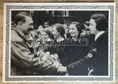 ac393 - Adolf Hitler with BDM HJ girls German postcard