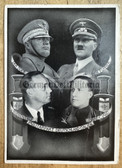 ac394 - c1939 Hitler - Mussolini - Ribbentrop - Count Ciano meeting postcard with special event cancellation