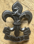 mp016 - original British Army cap badge - Army King's Own Liverpool & Manchester Regiment
