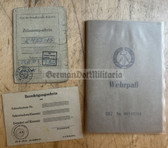 ac414 - NVA Wehrpass issued in 1963 + registration for his Moskvitch car & licence penalty card
