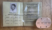 ac411 - NVA WDA Wehrdienstausweis document with dog tag - c1973 Gera