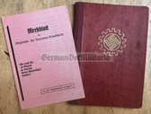 ac430 - DAF membership book with due stamps - worked for the Luftwaffe in Vienna/Austria