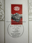 ac434 - special folder with presentation postage stamp - 25 years anniversary of the SED in 1971