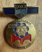 gw303 - FDJ medal - c1979 FDJ Aufgebot 30 years anniversary of the DDR