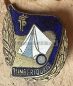 gw322 - Pionierorganisation Young Pioniers badge - c1950s Young Tourist - large size enamel