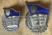 gw354 - FDJ Youth organisation - c1950s Abzeichen für gutes Wissen AfgW in silver - enamel with serial number & miniature