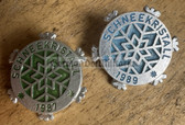 gw377 - Snow Crystal winter sports badges - 1987 & 1989