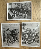 mp023 - 3x German WW2 Wehrmacht soldier photos - camping tent Zeltbahn