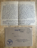 ac466 - c1942 German Feldpost letter with contents - posted from a Wehrmacht Artillery School
