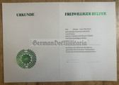 ac502 - 12 - Freiwilliger Helfer der Volkspolizei - Long Service award Certificate - unused blank