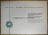 ac503 - 15 - Freiwilliger Helfer der Volkspolizei - 15 years Long Service award Certificate - unused blank