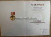 ac504 - 11 - Medaille für Verdienste in der Volkskontrolle award Certificate - unused blank