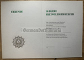 ac505 - 14 - Freiwilliger Helfer der Volkspolizei - 30 years Long Service award Certificate - unused blank