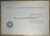 ac507 - 15 - Freiwilliger Helfer der Volkspolizei - 5 years Long Service award Certificate - unused blank
