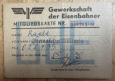 ac495 - May 1990 East Berlin membership card Union of Railway Workers - Hauptbahnhof Berlin
