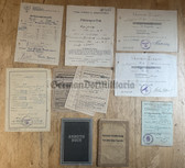 ac477 - c1940s/50s lot of documents, certificates and more for a woman from Halle - includes 3rd Reich documents