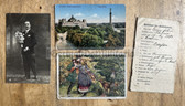ac518 - August 1914 German Military ID fragment + postcards