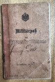 ac519 - c1890 original German Military ID Militaerpass - Schleswig Field Artillery Regiment No 9 - many entries