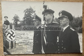 ac530 - Kriegsmarine flag parade photo with speaker & Reichskriegsflagge